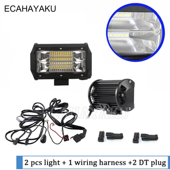 

ECAHAYAKU 5 Inch Dual Row LED Light Bar 72W Offroad Work Light For Led Atv Trucks SUV 4x4 4WD 12V 24V All Car-styling Automotive