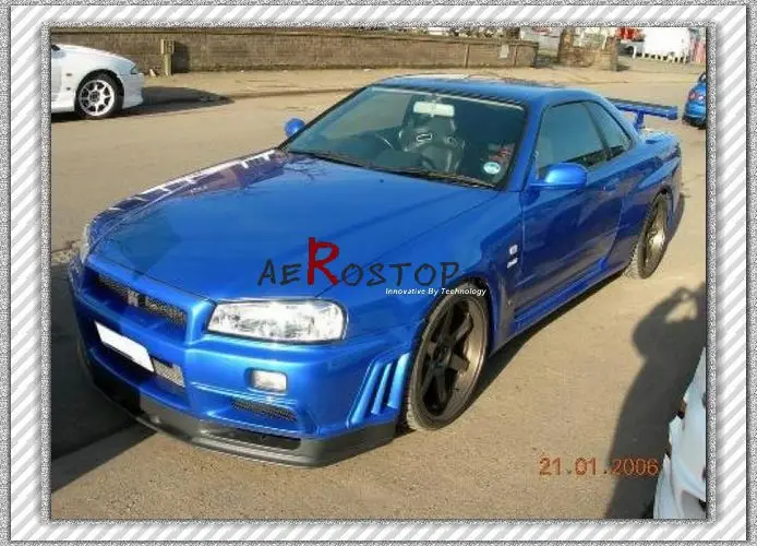 SKYLINE BNR34 R34 GTR V-SPEC переднего бампера масла и боковые воздуховоды 2 шт. углерода