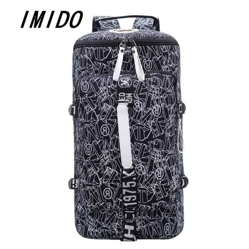 

IMIDO2019 Summer New Style High Capacity Woman Men's Backpack Leisure Travel Fitness Multifunction Tourism Beach Camping Fashion