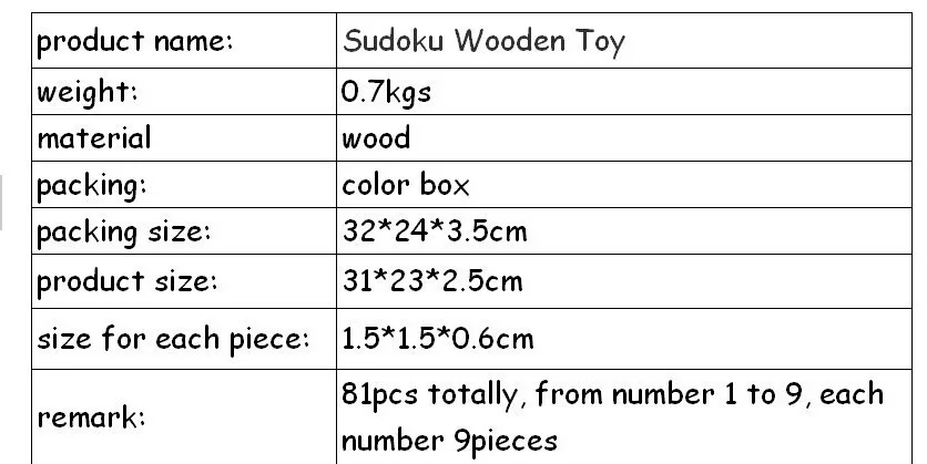 Sudoku деревянная настольная игра 31*23*2,5 см в коробке 81 шахматы 40 вопросов головоломки игрушки