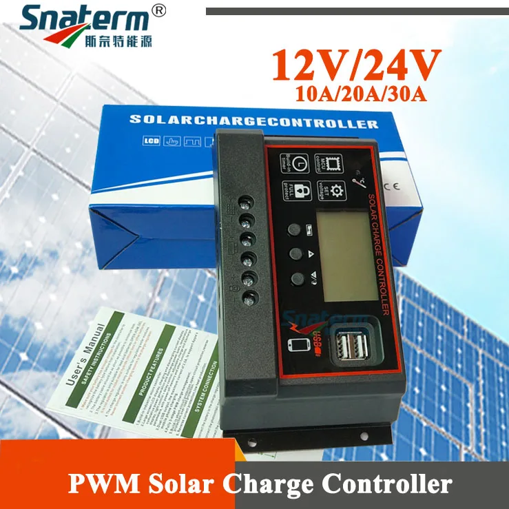 

PWM 60A/50A/40A/30A/20A/10A Dual USB Solar Panel Battery Regulator Charge Controller 12/24V LCD Solar Controllers