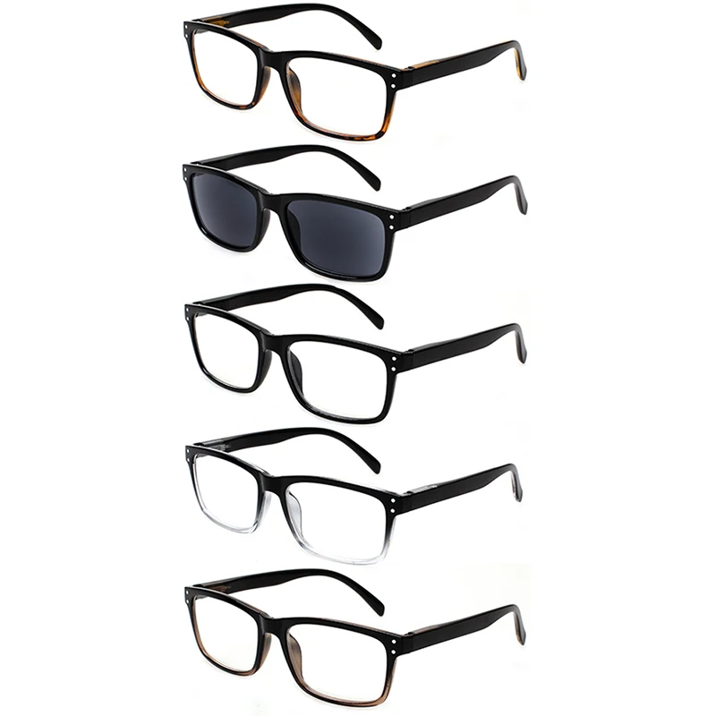 Henotin Reading Glasses men and women Retro  Spring Hinge rectangular frames Quality eyeglasses include sun readers 6