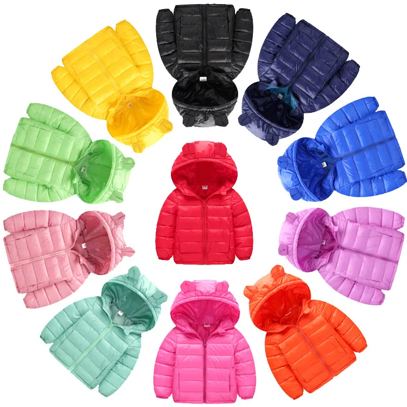 

Drop Shipping 2018 Winter Solid Cotton Parkas Baby Jacket Cute Coats Baby Boy Girls Clothing Kids Warm Hooded Outerwear Coat