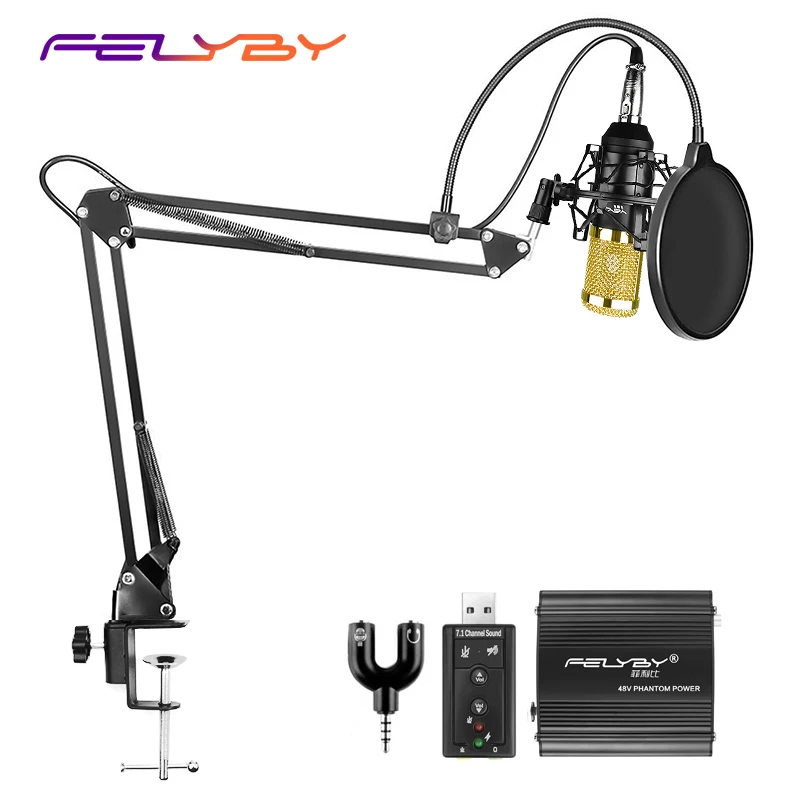 Hot full set Condenser microphone BM 800 U type adapter 7.1 USB sound