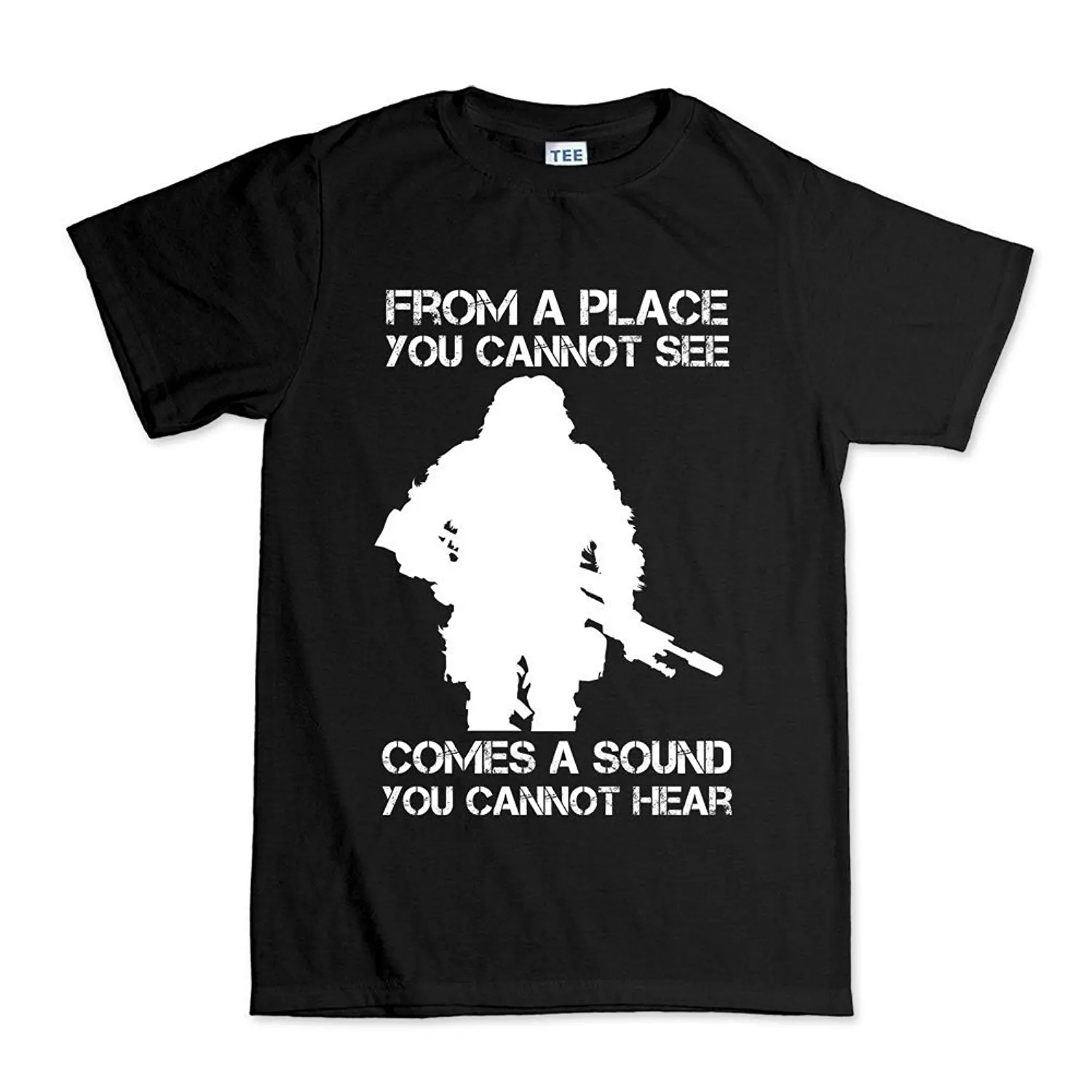 

Top Tee 100% Cotton Humor Men Crewneck Tee Shirts American Deadly Sniper 2nd Amendement 2a T-shirt Mens