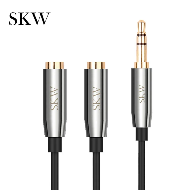 SKW AUX аудио кабель 1 до 2 двойной Y Splitter мужчин и женщин для Xiaomi наушники iPhone