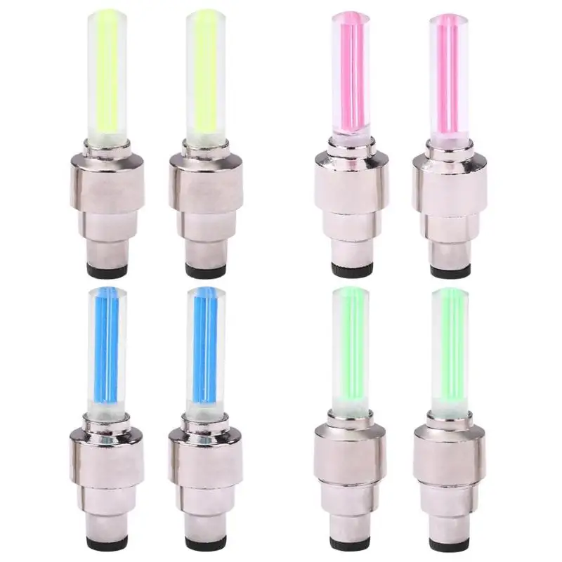 

2pcs MTB Bicycle Wheel Tire Valve Caps Glow Stick Light Mountain Bike Cycling Tyre LED Neon Lamp