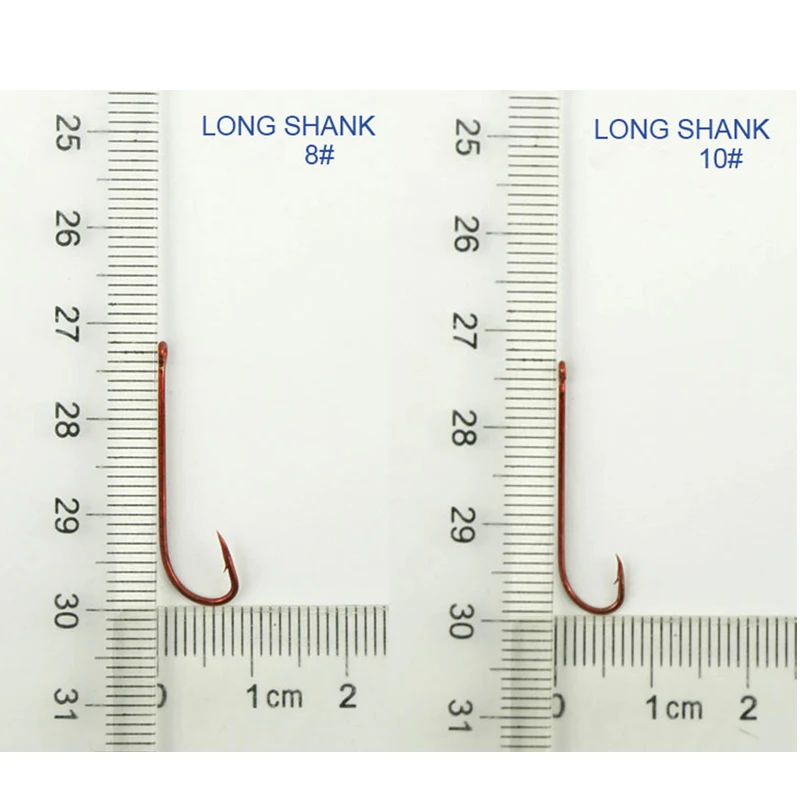 [25 шт.] Красный Длинный хвостовик рыболовный крючок угорь рыболовные крючки такелажные крючки Размер#2 4 6 8 10 12
