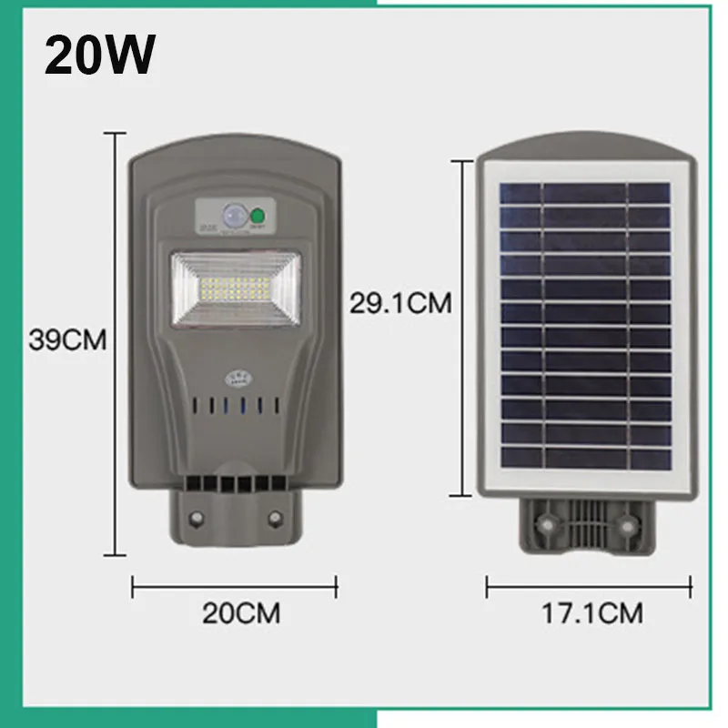 LED Solar Street Light 20W40W60W Super Bright Radar Motion Sensor Waterproof Security Lamp for Garden Yard Wall Light (19)