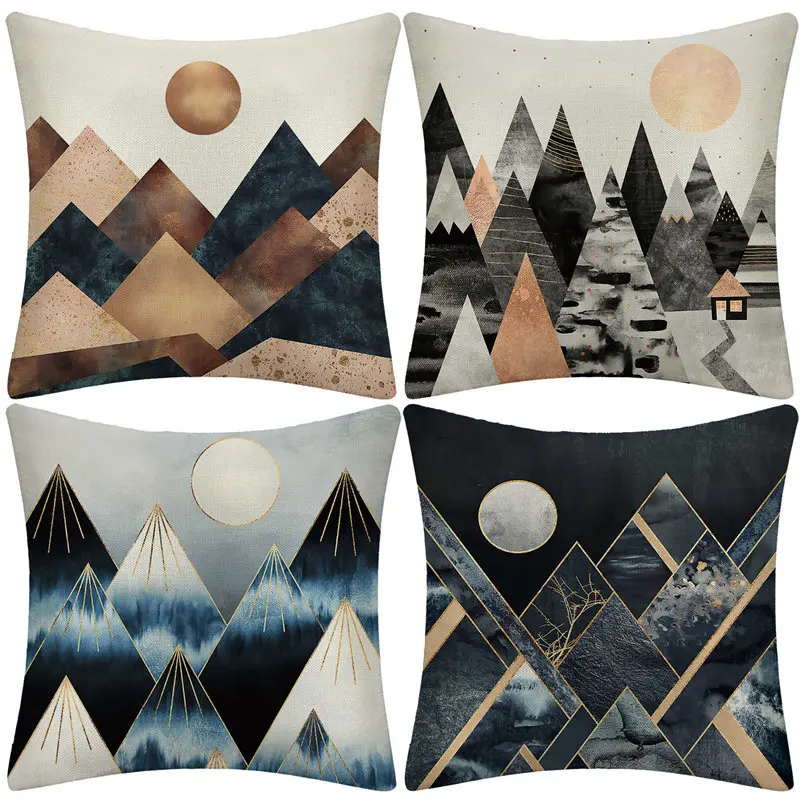 

Vintage European Emerald Copper Geometric Sofa Throw Pillows Marble Stone Geometry Home Decorative Cushion Cover decorative
