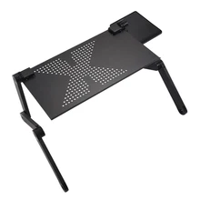 Portable Foldable Adjustable Laptop Desk Computer Table Stand Tray For Sofa Bed Black foldable portable bamboo computer stand laptop desk notebook desk laptop table for bed sofa bed tray studying tables