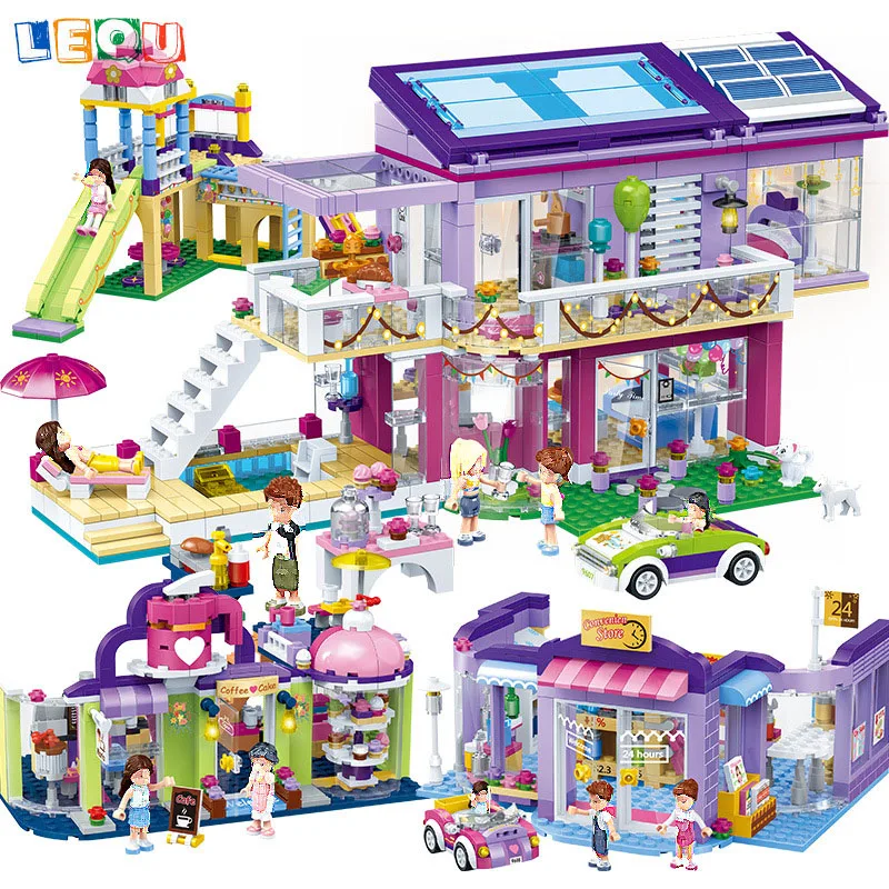 

Girl Friend Building Blocks Convenient Store Safe Shop Pary Time Amusement Park Toys Bricks LegoINGlys