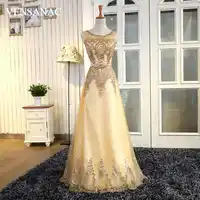VENSANAC 2017 New A Line Embroidery Long Evening Dresses Sleeveless Luxury Crystals Party Prom Gowns