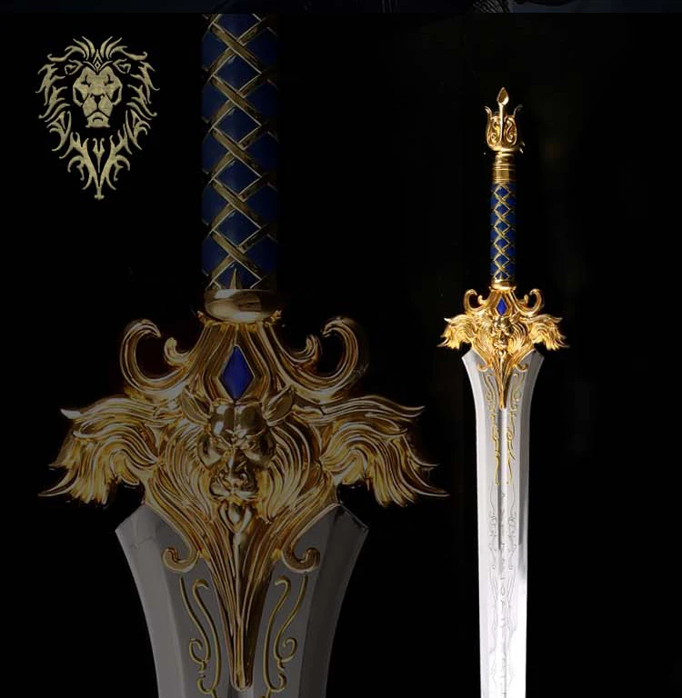 [Сделано из металла] ремесла 1:1 110 см WOW king of Stormwind Llane Wrynn I sword Lion Модель украшения