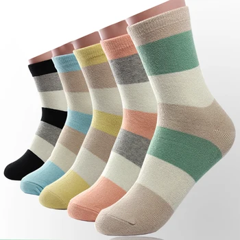 

2019 Autumn New Unisex 100 Cotton Socks Women/Men Black/light blue Striped Socks Casual Media Corta For Autumn Winter Socks