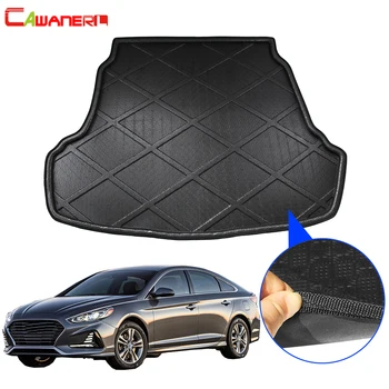

Cawanerl Car Styling Rear Cargo Mat Boot Tray Liner Floor Trunk Carpet Kick Mud Pad For Hyundai Sonata (LF) Sedan 2015-2018