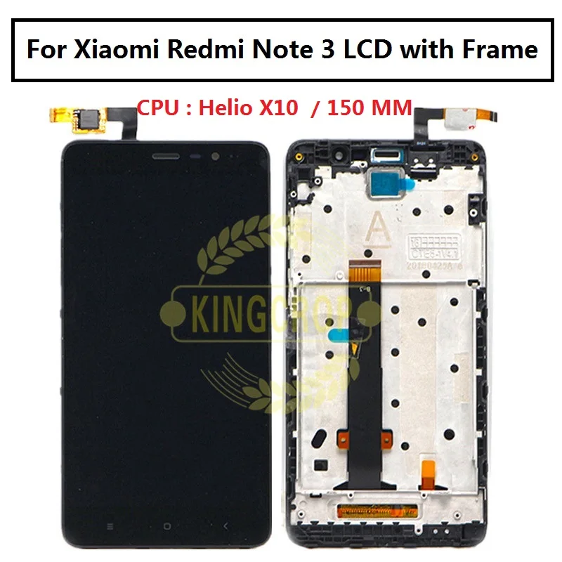 CPU;Helio X10 Xiaomi Redmi Note 3 LCD Display Digitizer Frame LCD