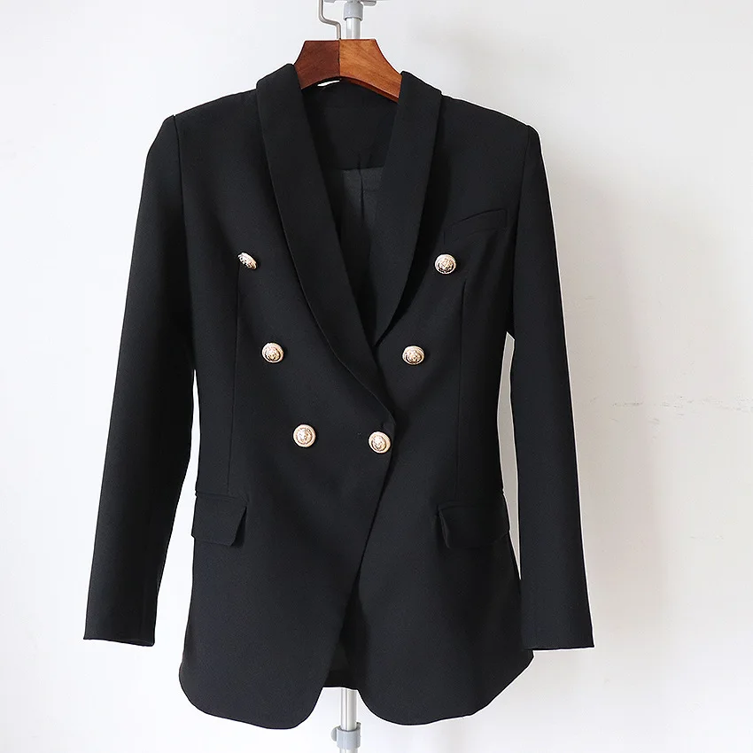 European&American double breasted black Blazers coats New 2018 fashion bouttons women jackets S454