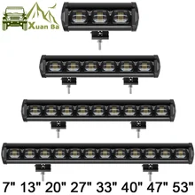6D Lens 30W 60W 120W 210W Single Row Led Light 4×4 Offroad Bar For Off road 4WD Truck ATV 12V 24V Trailer Waterproof Work Lights