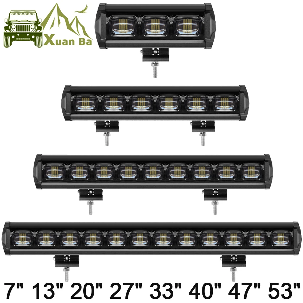 Skup 6D obiektyw 30W 60W 120W 210W pojedynczy rząd led światła 4x4 Offroad Bar dla Off road 4WD do ciężarówek ATV 12V 24V przyczepy wodoodporna światła robocze