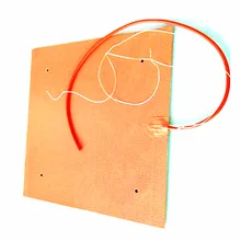 500*500*1,5 мм Тепловая кровать для 3D-принтера силиконовый резиновый нагреватель 120 в 1200 Вт клейкая 1 сторона 100 k Термистор 4*10 мм hole1000mm свинец