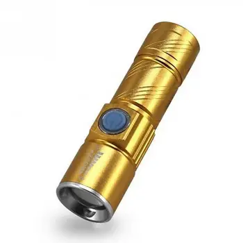 

360 U-type free rotating Mini USB Rechargeable LED flashlight bicycle flashlight With universal ABS flashlight clip