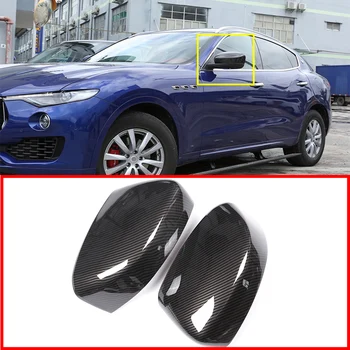 

2Pcs Carbon Fiber ABS Plastic Car Exterior Mirror Decorative Cover Trim For Maserati Levante 2016-2018 Car Accessories