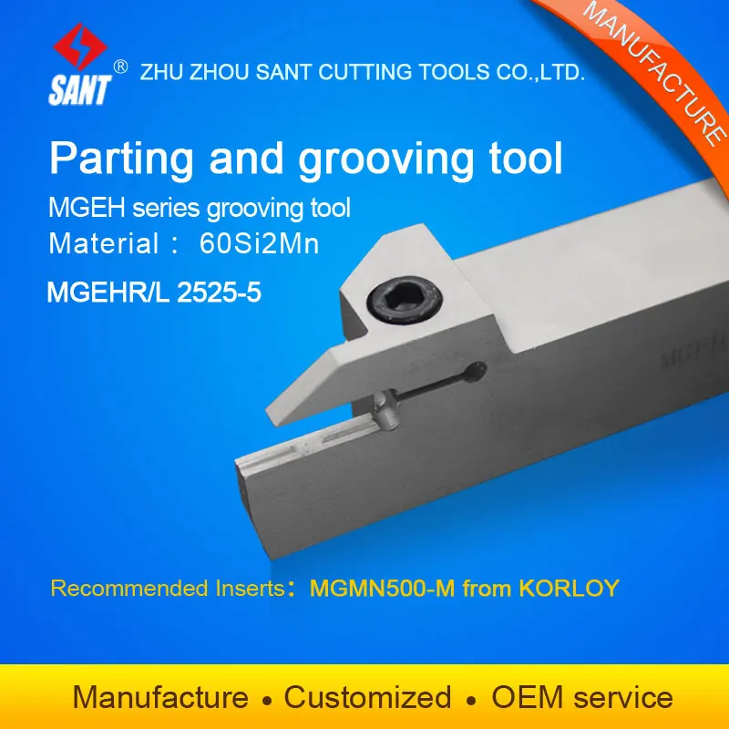 

CNC lathe parting and grooving tool holder cut off tools MGEHL2525-5/MGEHR2525-5 with slotting inserts MGMN500-M from Zhuzhou