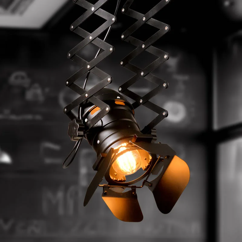 

Industrial bar style Clothing store ceiling Shoot light telescopic vintage industrial lighting Contain Edison bulb free shipping
