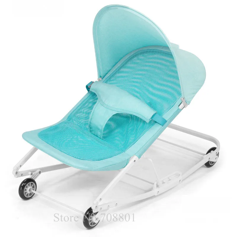 Детское кресло-качалка с колесами EVA, 3 класса регулировки колыбель может коаксиальный ребенок для сна, кресло-качалка для новорожденного ребенка качели с москитной сеткой