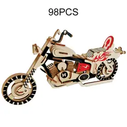 98 шт./компл. дерева мотоцикл Строительная модель Harley; транспортное средство Строительный Кирпич Блок Набор игрушек подарок образование