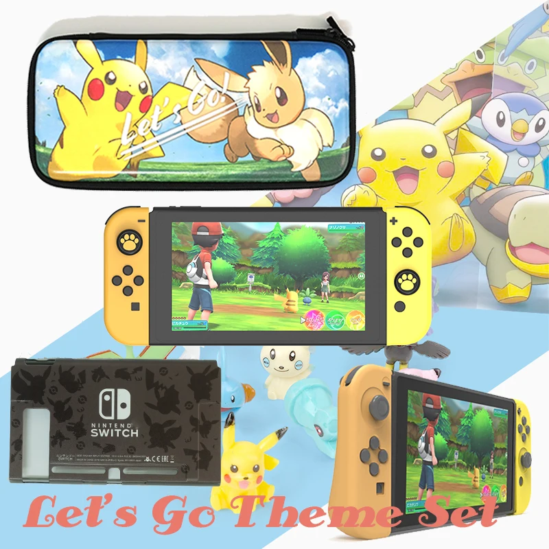 

Pikachus Limited Console Back Case For Nintendo Switch NS Eevee Joy con silicon Cases Let's Go Eevee Hard Shell Cover Travel Bag