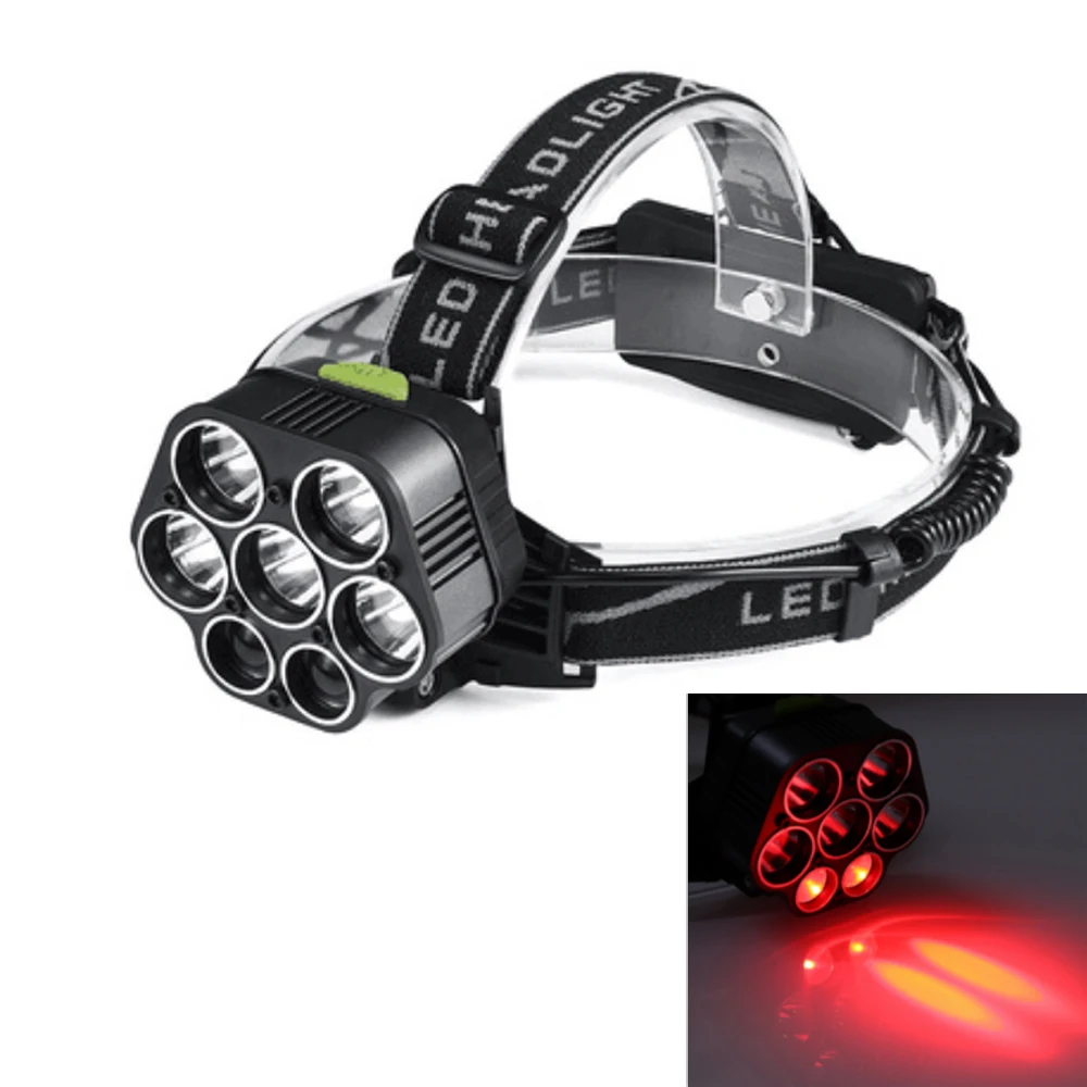 

New 507R CREE LED+LTS 7 Lights 5000LM 6-speed USB rechargeable long-range outdoor LED strong headlights