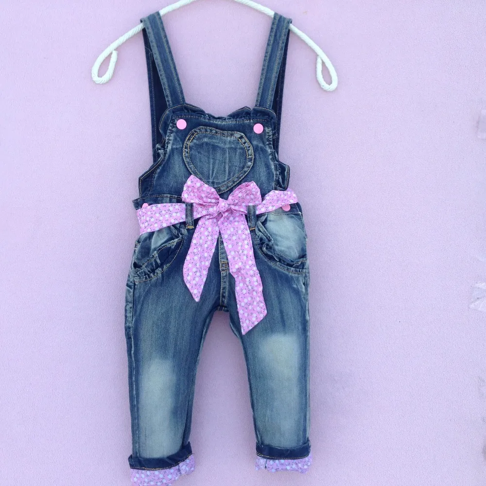 Sales promotion 2 7Y Baby Girls Jeans pants Straps Summer