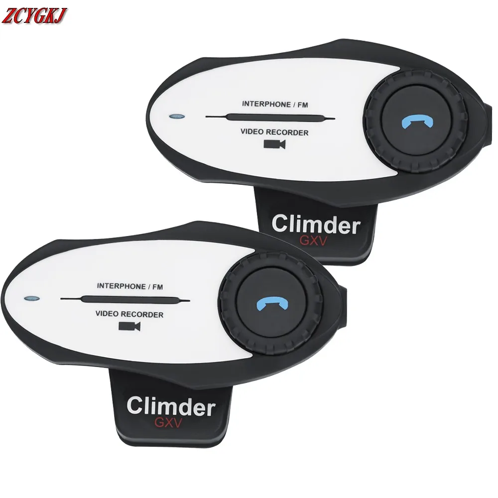 

2016 Updated model! 2 pcs Motorcycle Helmet Intercom Bluetooth Headset 720P Video Recorder Camera Interphone handsfree FM Radio