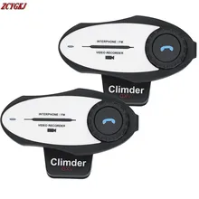 2016 Updated model 2 pcs font b Motorcycle b font Helmet Intercom Bluetooth Headset 720P Video
