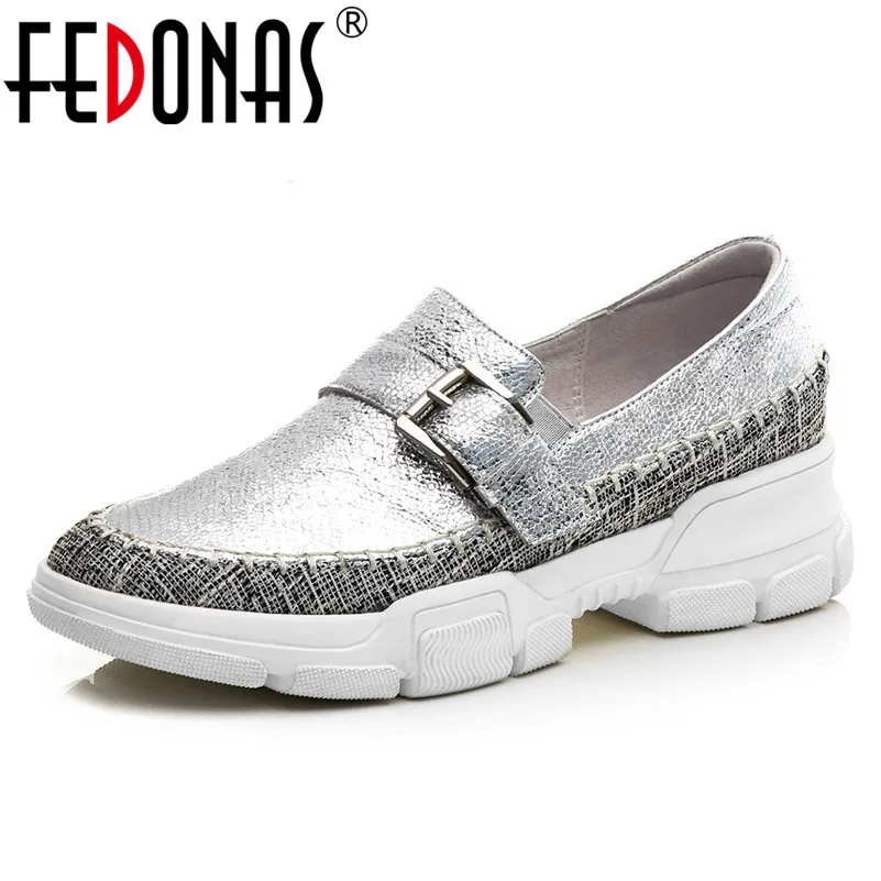 

FEDONAS Fashion Women Flats 2019 New Top Quality SheepSkin Casual Shoes Concise Round Toe Basic Shoes Spring Summer Shoes Woman