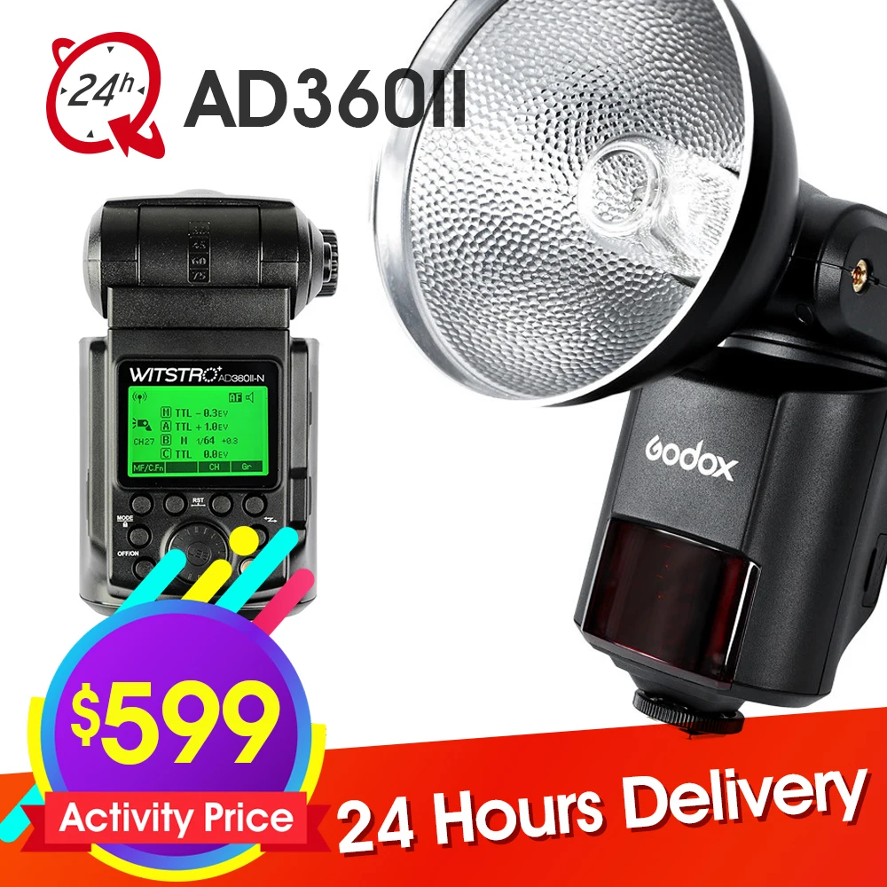 Новый Godox WITSTRO AD360 AD360II ttl 360 W/S уличная вспышка с беспроводным включателем для Canon Nikon