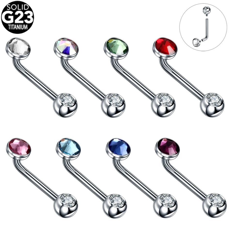 G23 Titanium Opal Crystal Christina Vertical Hood Piercings Lip Rings Sexy Women Piercings Body Jewelry 1PC 14G