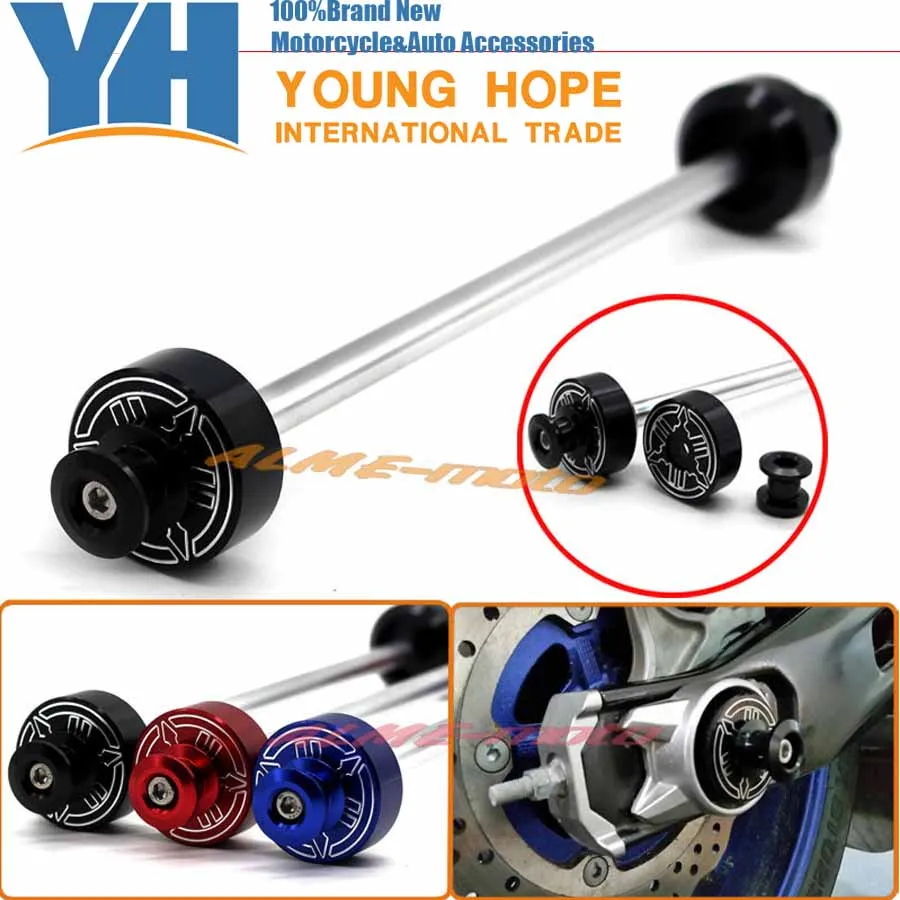 

For YAMAHA MT-07 FZ-07 MT07 FZ07 Motorcycle CNC Aluminum Rear Wheel Axle Fork Crash Slider Swingarm Spools Cap Stand Screw Black