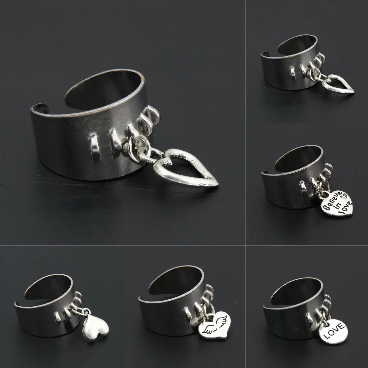 

1pc Women Ring Hollow Heart Ring For Couple Wedding Promise Infinity Eternity Love Jewelry 2019 Boho Mujer BFF Gifts