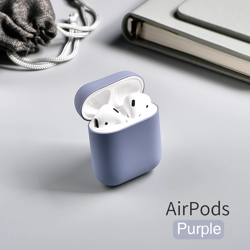 Для Apple Airpods чехол силиконовый Bluetooth беспроводной Чехол для гарнитуры наушников Защитный кожаный чехол для Air Pods водонепроницаемый чехол - Цвет: purple