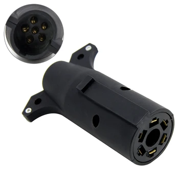 

High Quality 7 Way Eound to 6 Way Flat Blade Trailer Adapter Plug Connector (T21850) A30
