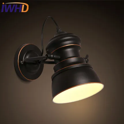 

IWHD Loft Vintage Industrial Wall lamp Angle Adjustable Iron LED Wall Light Up Down Stair Bedroom Wanglamp Home Lighting