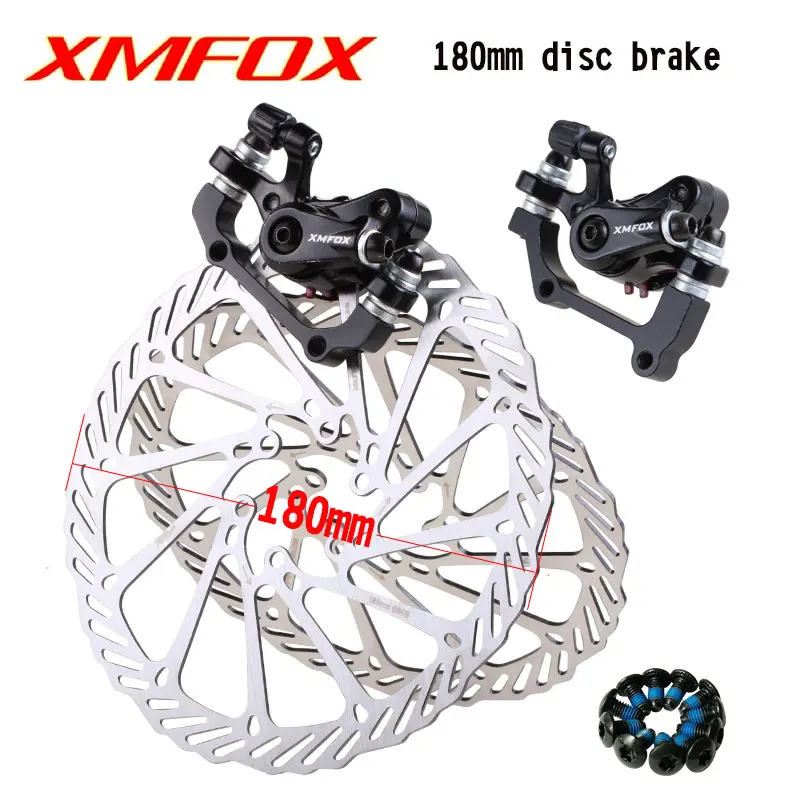 XMFOX велосипедный Дисковый Тормоз MTB машинное оборудование дисковый тормоз передний и задний дисковый зажим AB Колонка универсальные тормоза - Цвет: Pair 180mm and Disc
