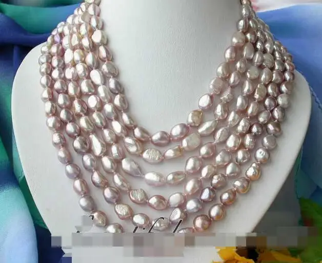 

song voge gem nanJ1936 6row baroque lavender fw pearl necklace magnet