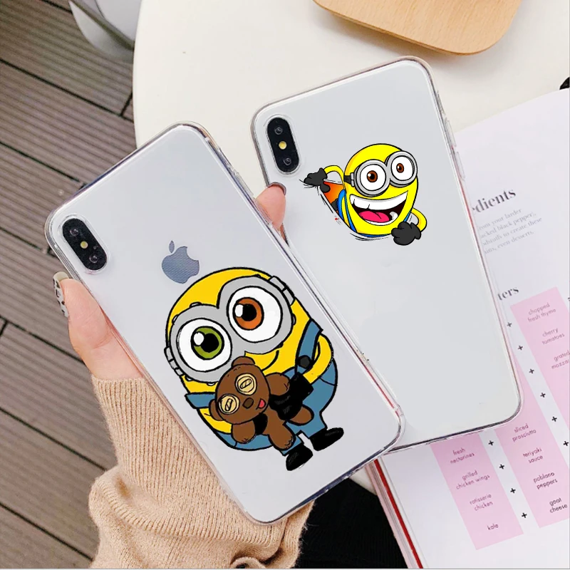 

For Apple iPhone XS XR X XS MAX Case Lovely funny Minions Case For Apple iPhone 6 6S 7 8 Plus 5 5S SE Soft silicone Phone Cover