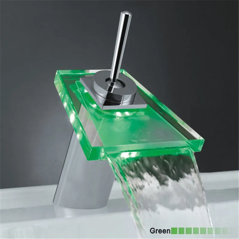 

Bathroom Waterfall Led Faucet,Basin faucet mixer tap,Bathroom Deck Mount Bright Chrome finish LED Washing Basin Mixer Water taps