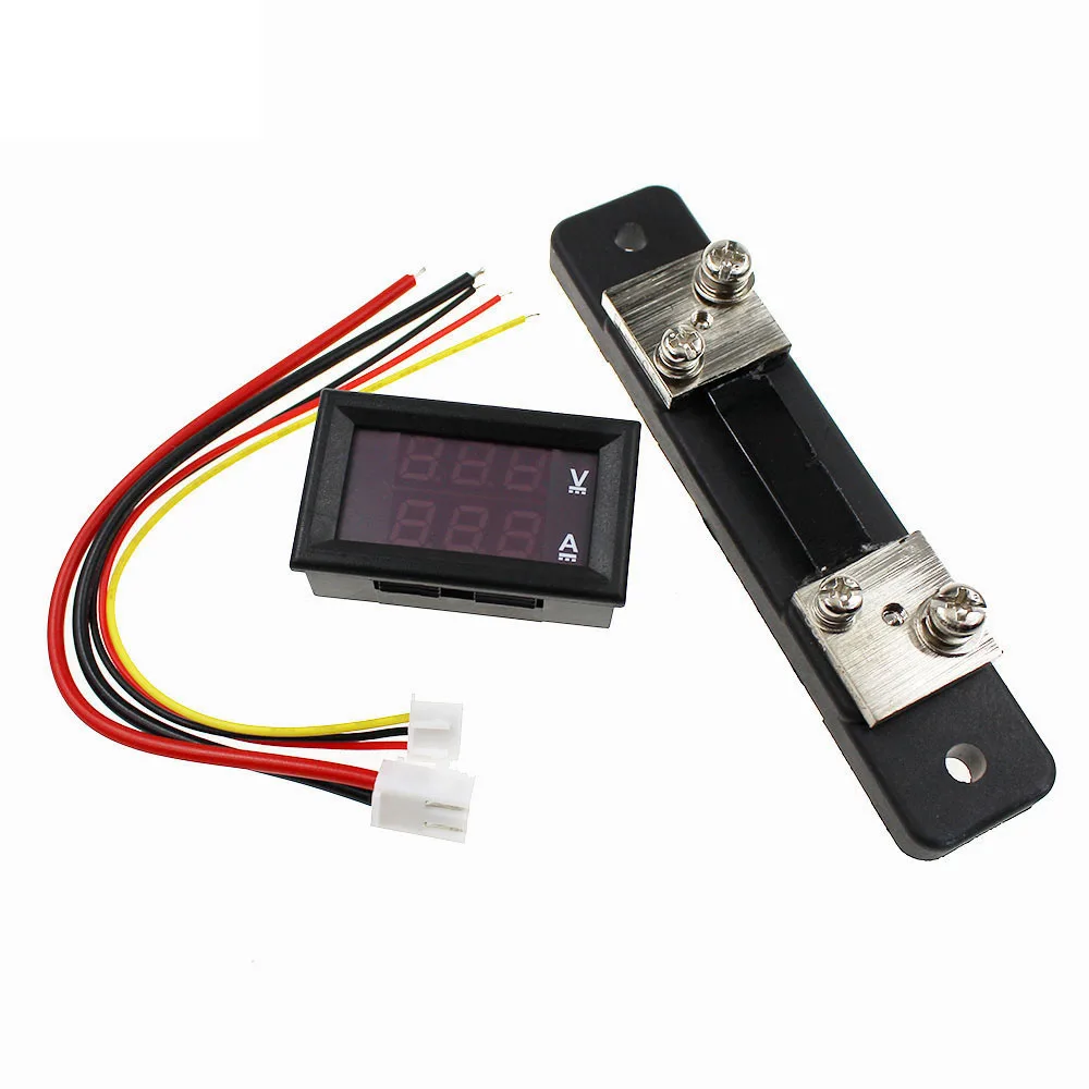

DC 0-100V 10A 50A 100A Digital Voltmeter Ammeter Red + Blue LED Dual Display Voltage Current Indicator Monitor Detector