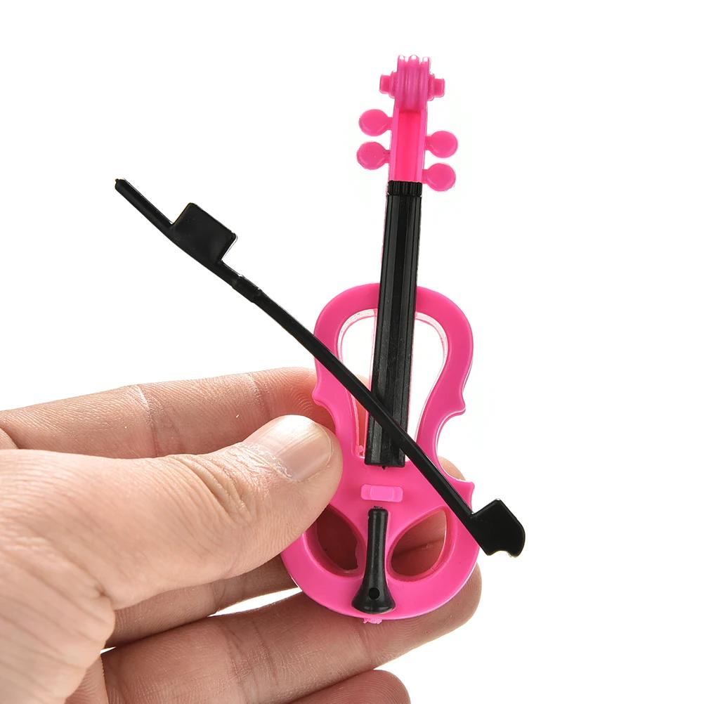 1Pcs Kid's Play House Plastic Musical Instrument Toy Violin For Barbies Dolls Accessories for Girls Best Birthday Gifts 1Pcs Kid's Play House Plastic Musical Instrument Toy Violin For Barbies Dolls Accessories for Girls Best Birthday Gifts